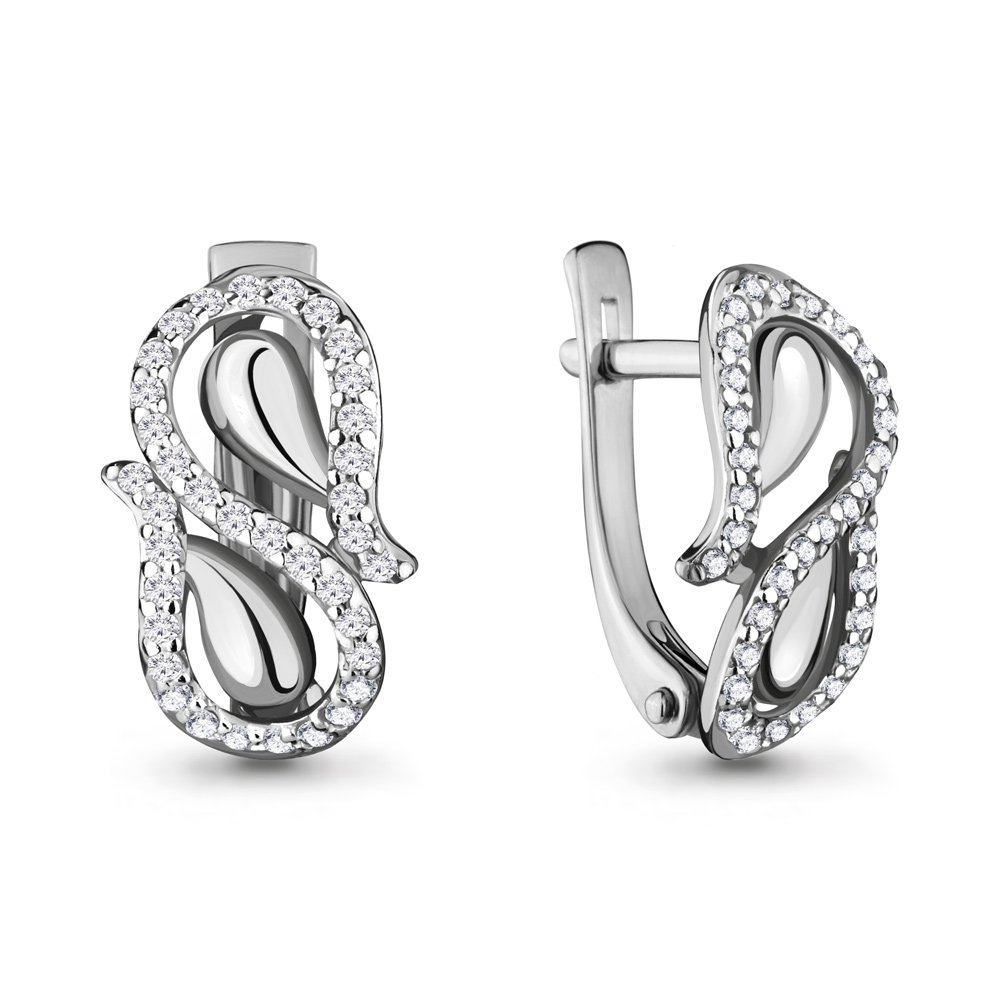 42381А Серьги из Серебра с фианитами