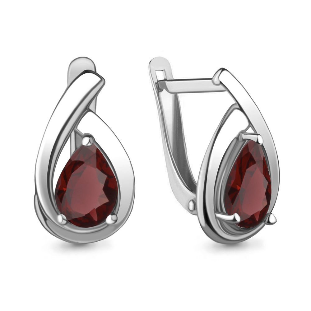 4241203 Серьги из Серебра с гранатами