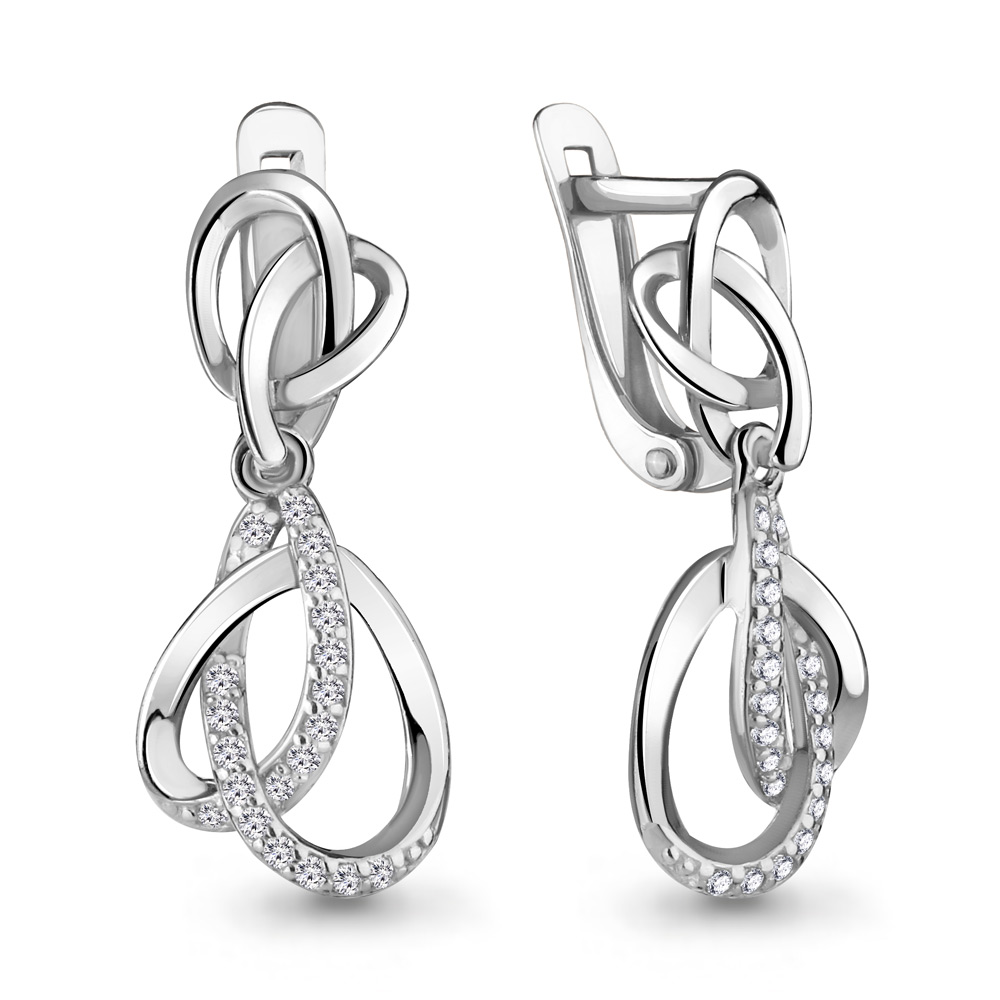 42449А Серьги из Серебра с фианитами