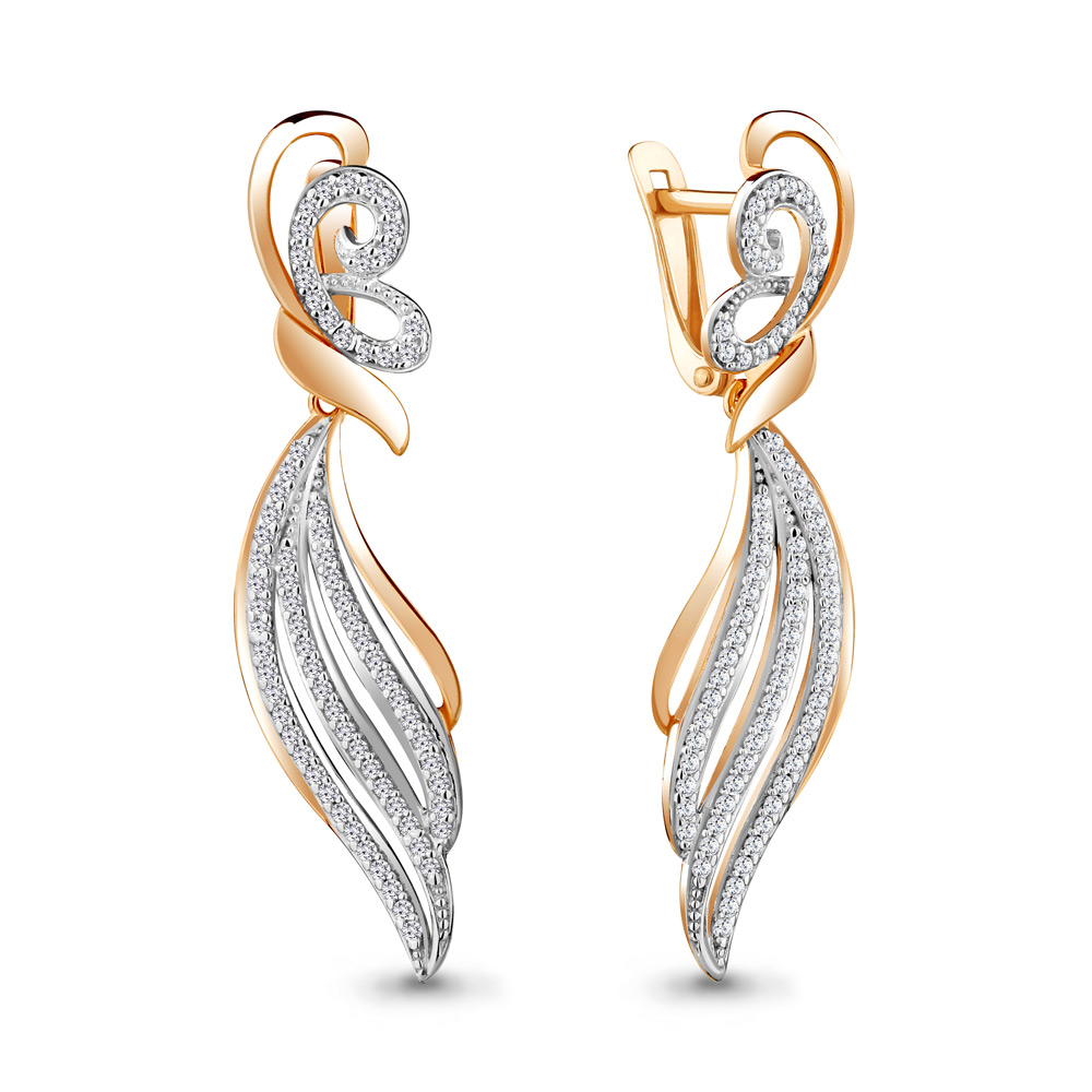 42501А Серьги из Золота с фианитами