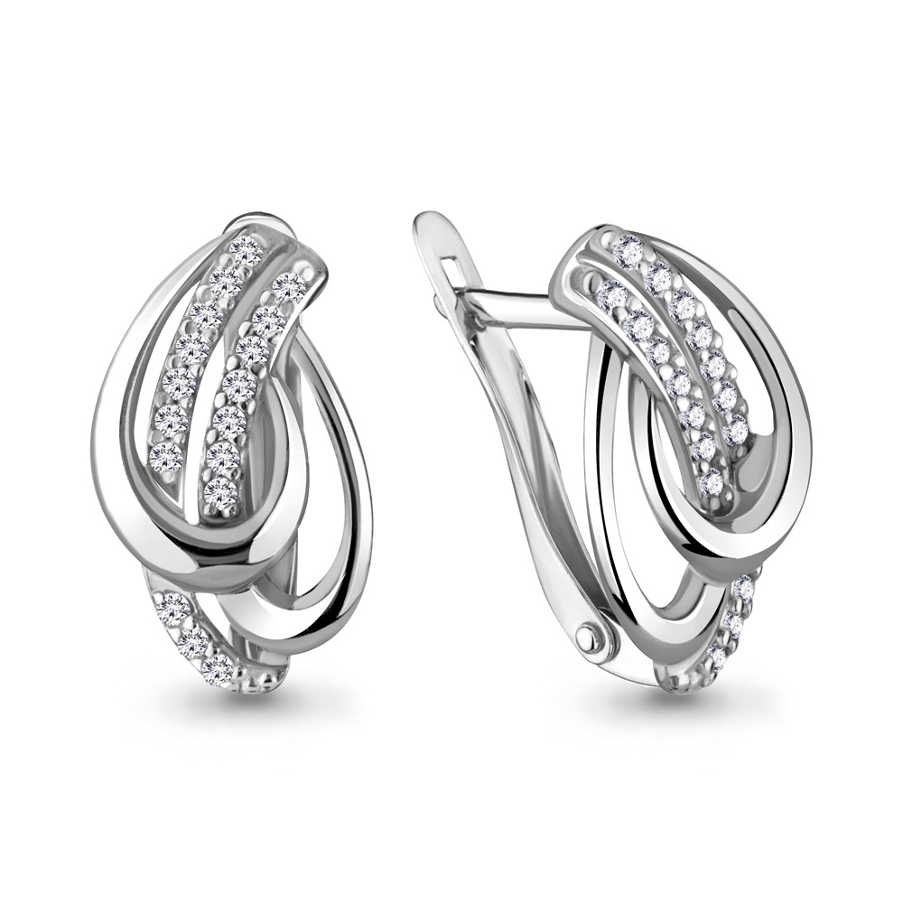 42519А Серьги из Серебра с фианитами