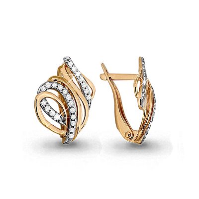 42524А Серьги из Золота с фианитами