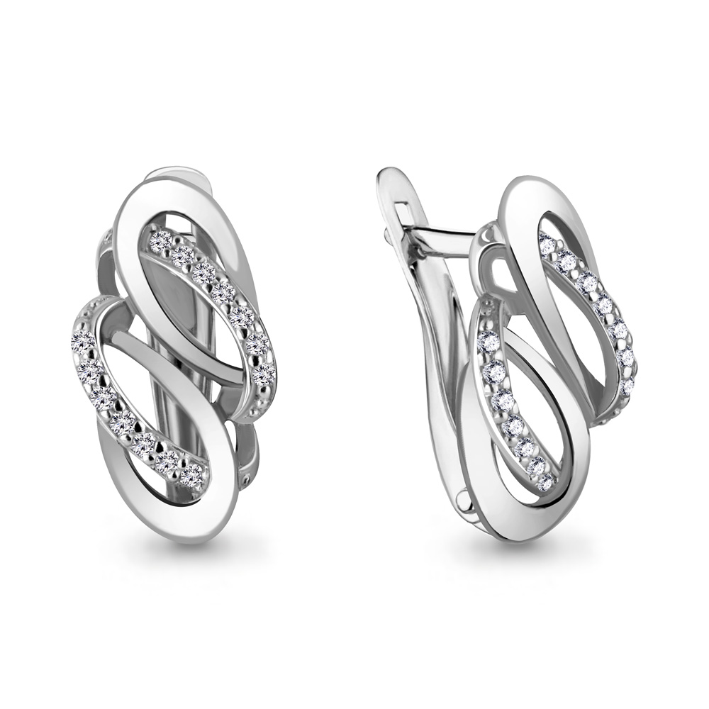 42529А Серьги из Серебра с фианитами