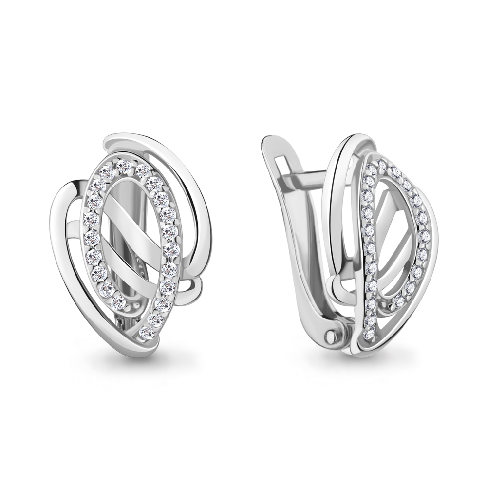 42531А Серьги из Серебра с фианитами