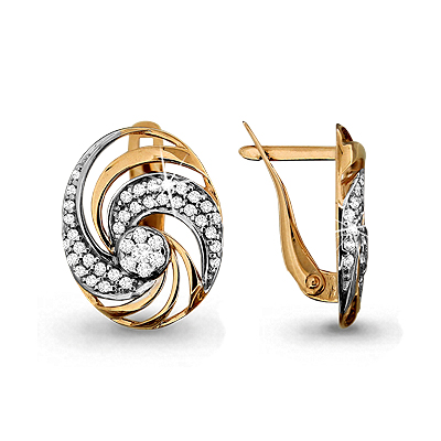 42539А Серьги из Золота с фианитами