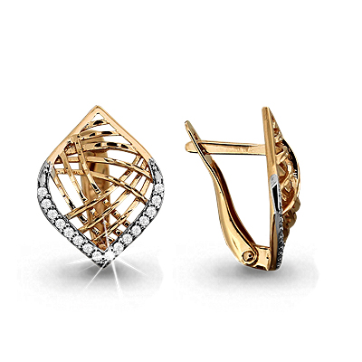 42541А Серьги из Золота с фианитами