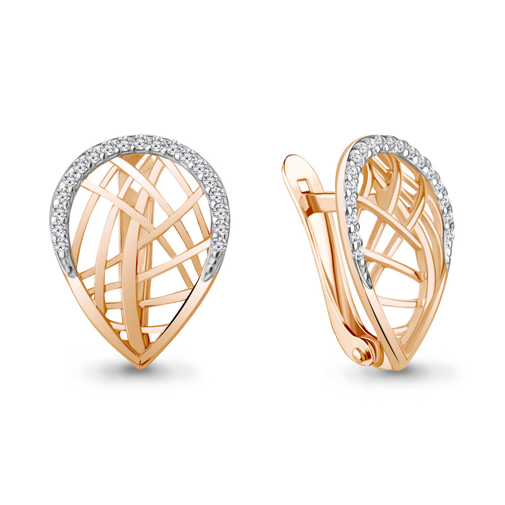 42542А Серьги из Золота с фианитами