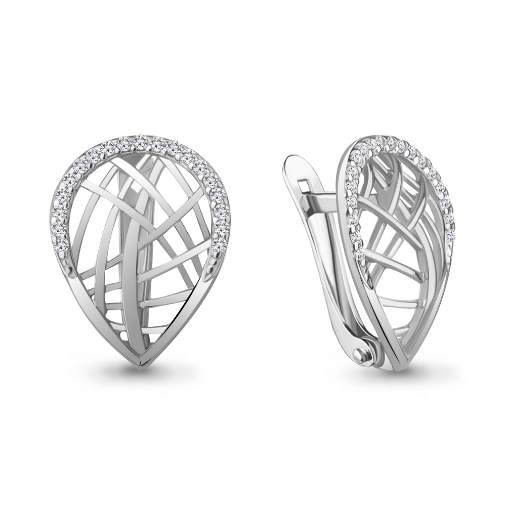 42542А Серьги из Серебра с фианитами