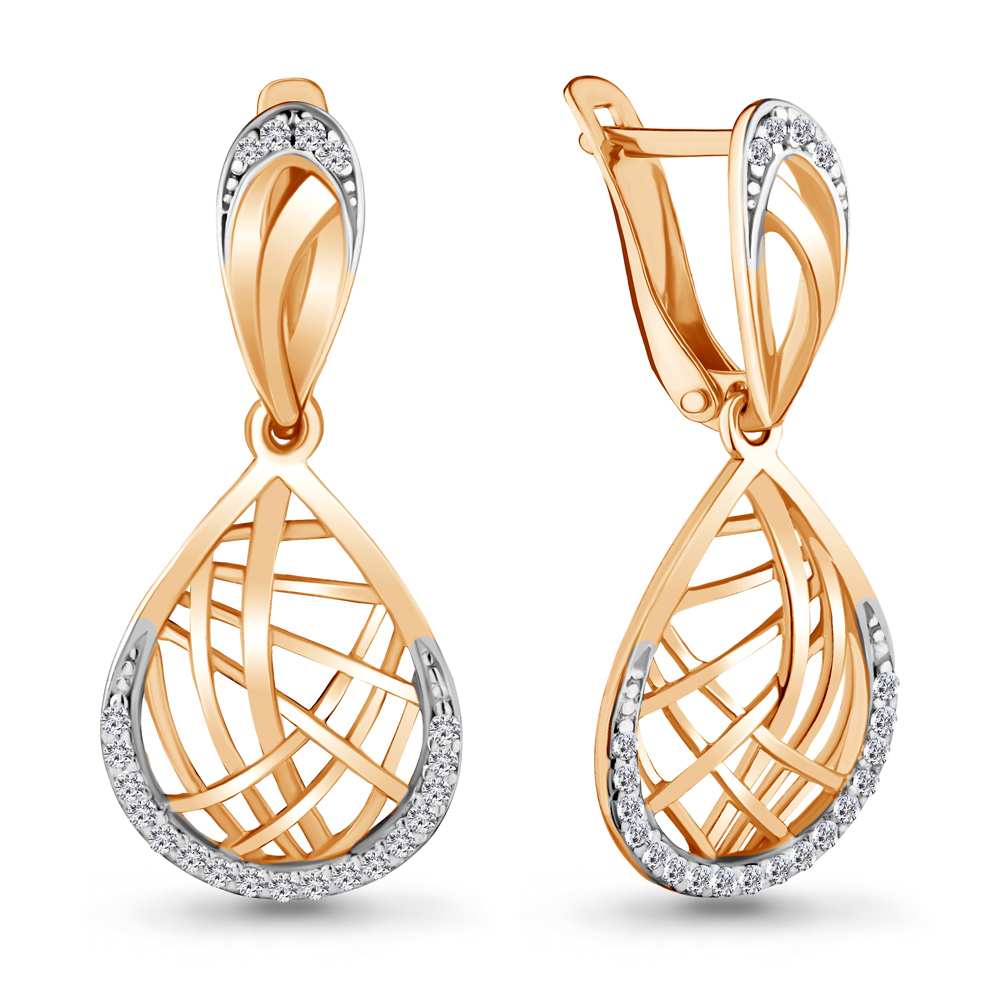 42543А Серьги из Золота с фианитами