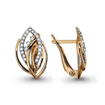 42548А Серьги из Золота с фианитами