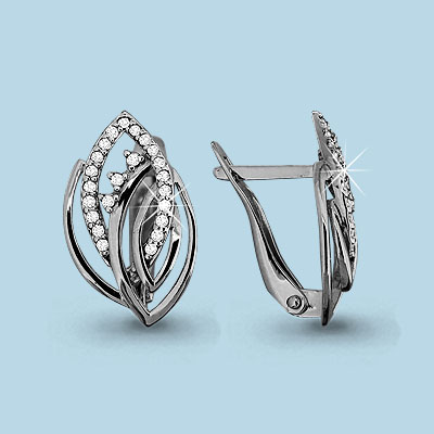 42548А Серьги из Серебра с фианитами