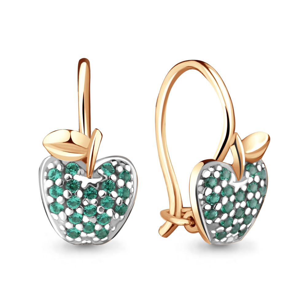 42569Г Серьги из Золота с наноизумрудами из коллекции "Happy"