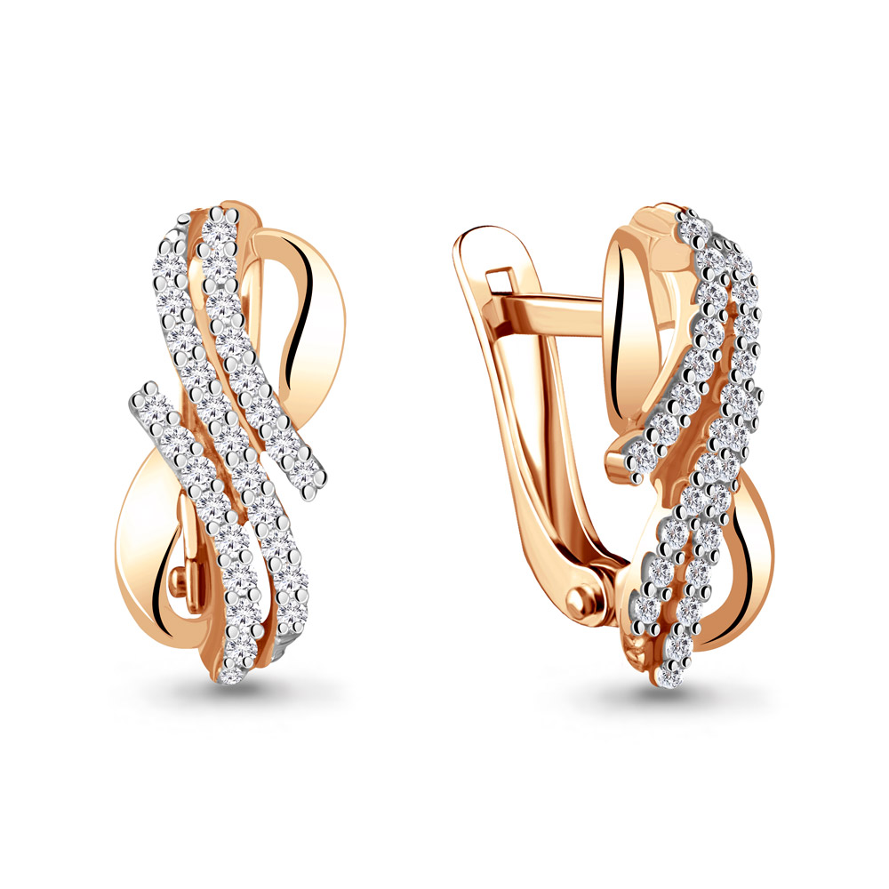 42598А Серьги из Золота с фианитами