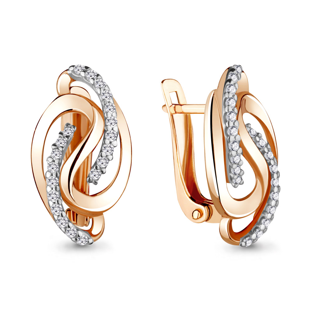 42599А Серьги из Золота с фианитами