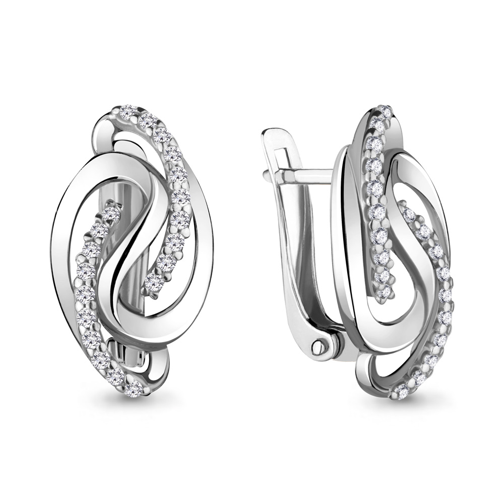 42599А Серьги из Серебра с фианитами