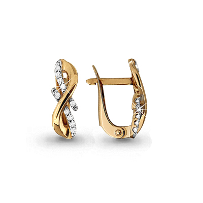 42601А Серьги из Золота с фианитами