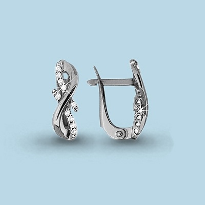 42601А Серьги из Серебра с фианитами