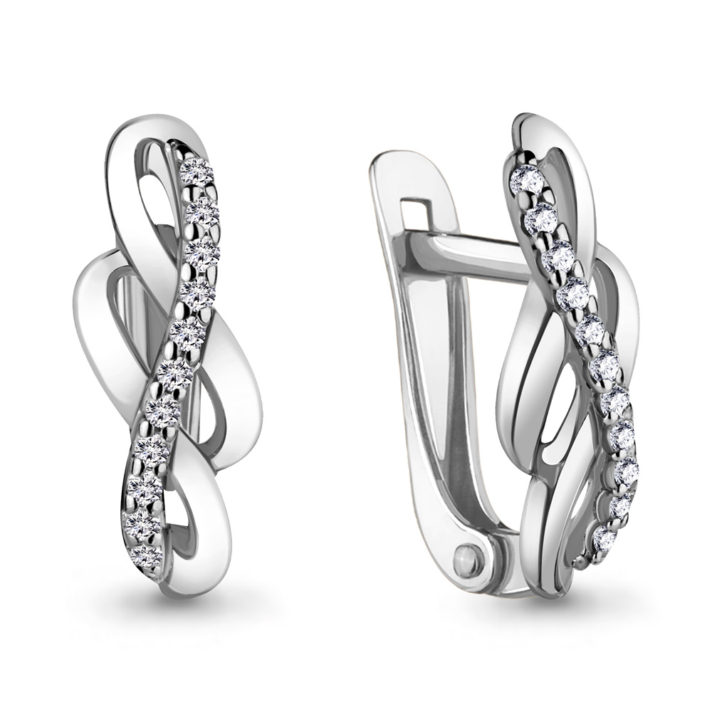 42602А Серьги из Серебра с фианитами