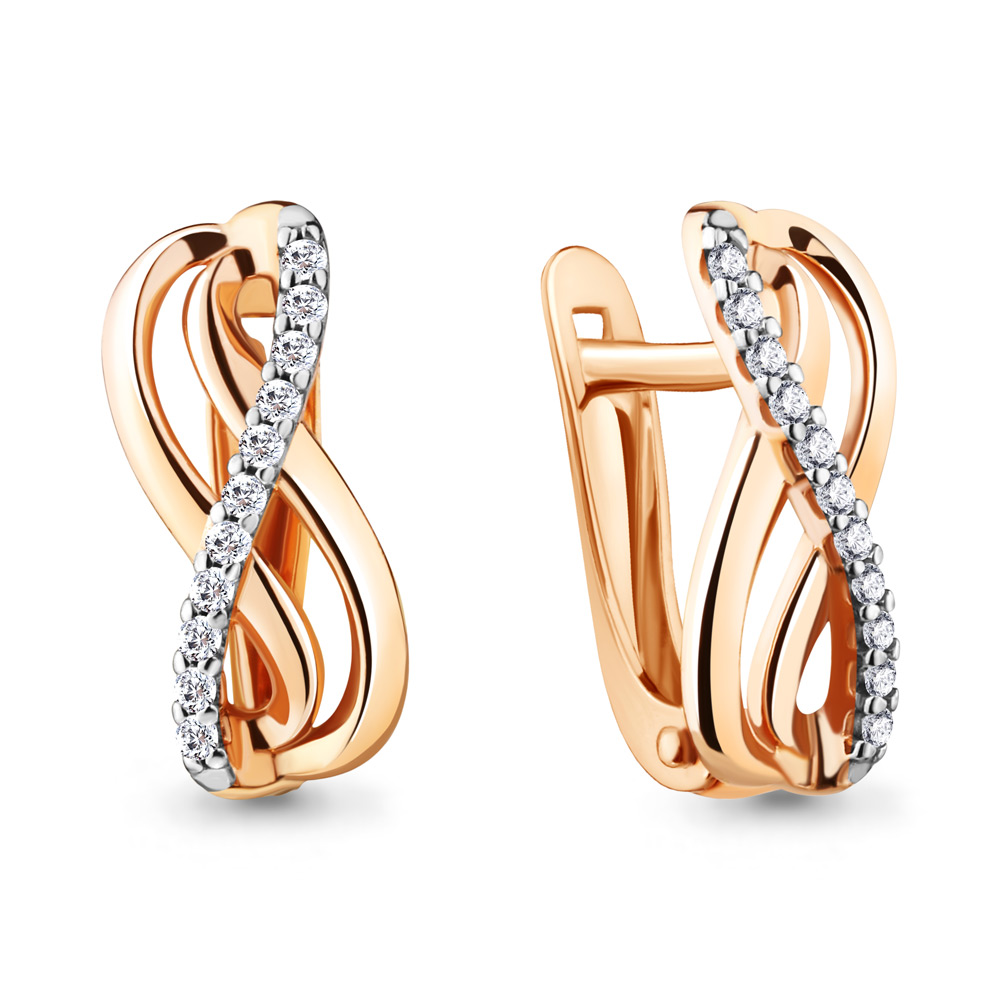 42603А Серьги из Золота с фианитами