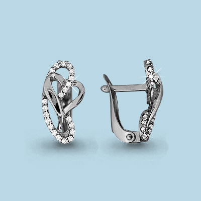 42608А Серьги из Серебра с фианитами