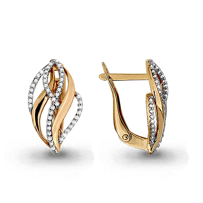 42708А Серьги из Золота с фианитами