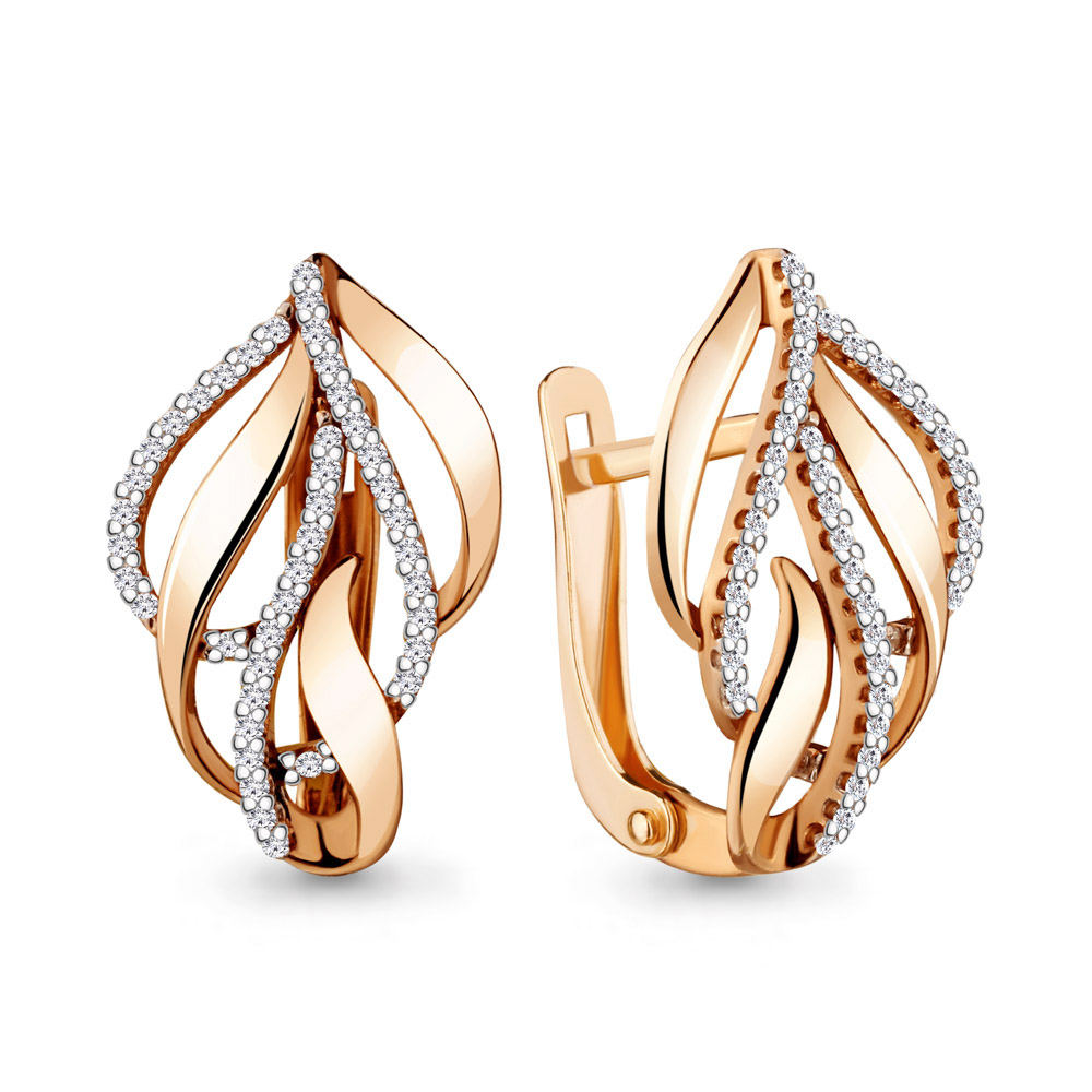 42709А Серьги из Золота с фианитами