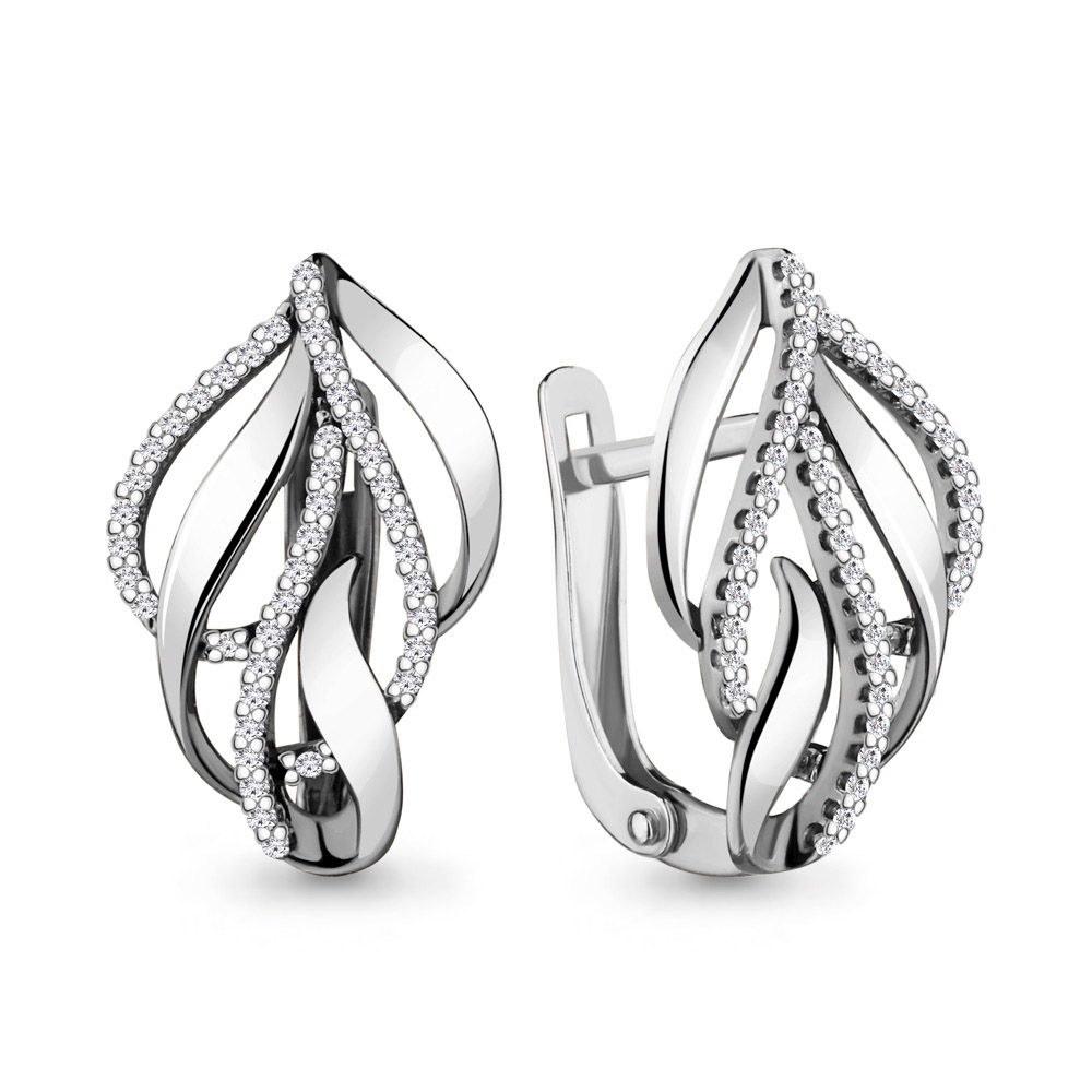 42709А Серьги из Серебра с фианитами