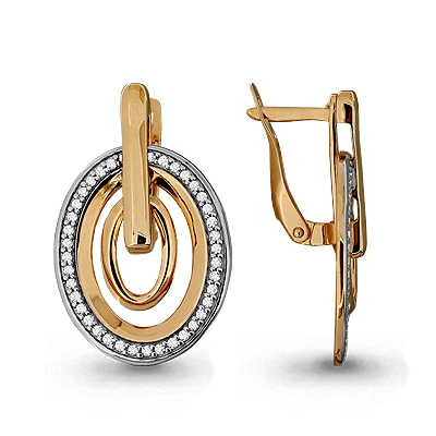 42735А Серьги из Золота с фианитами