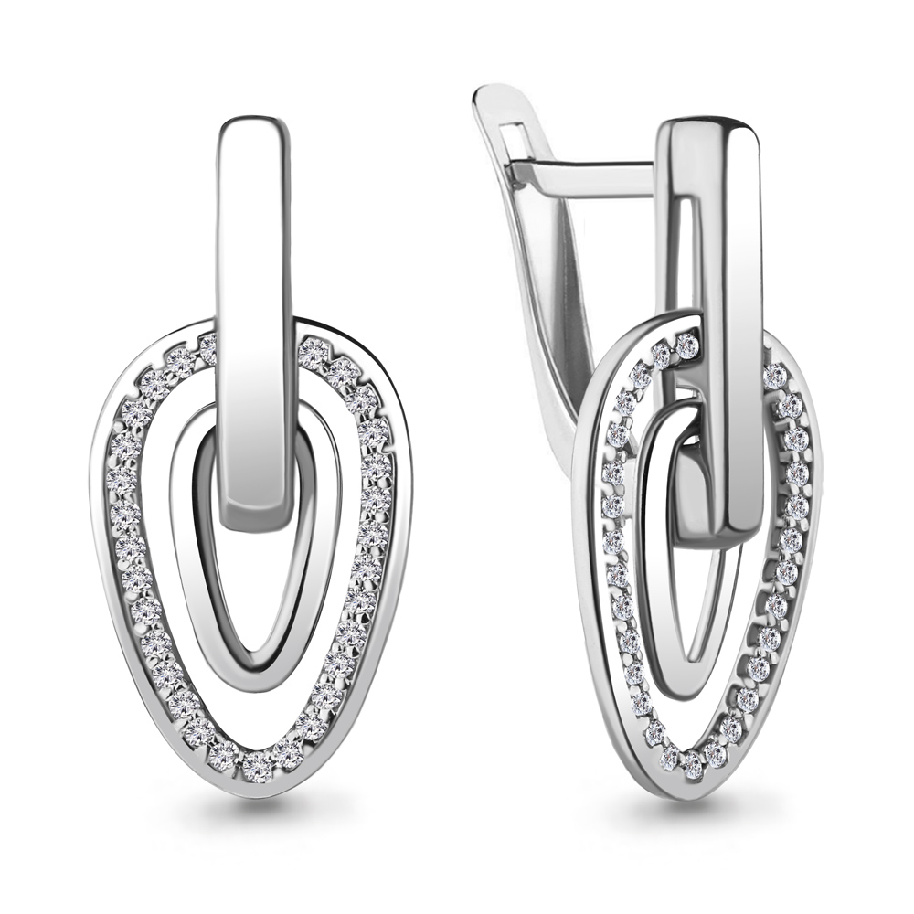 42739А Серьги из Серебра с фианитами