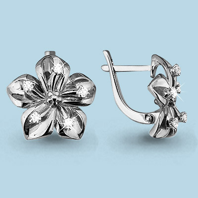 42835А Серьги из Серебра с фианитами