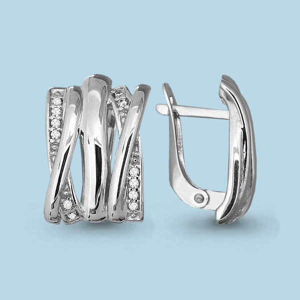 42867А Серьги из Серебра с фианитами