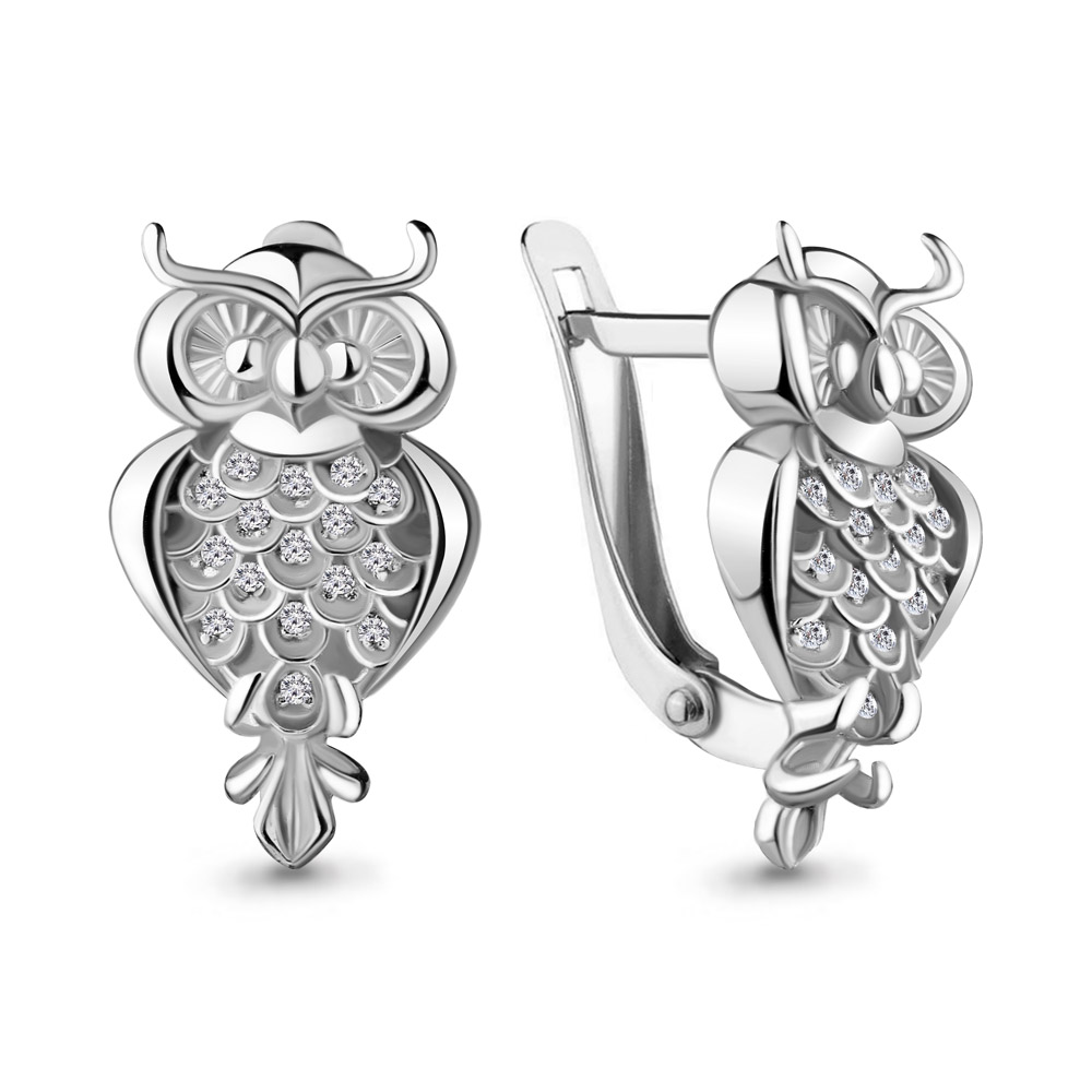 42869А Серьги из Серебра с фианитами