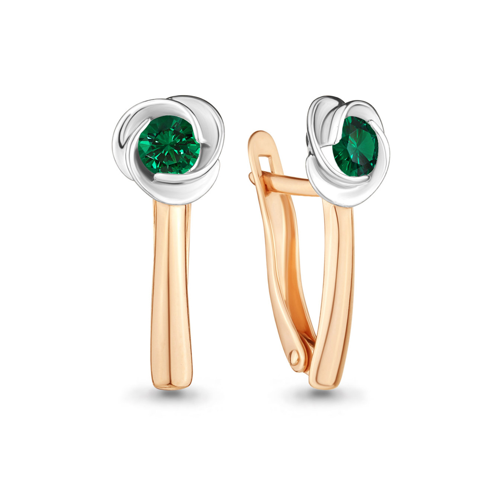 42886П Серьги из Золота с наноизумрудами