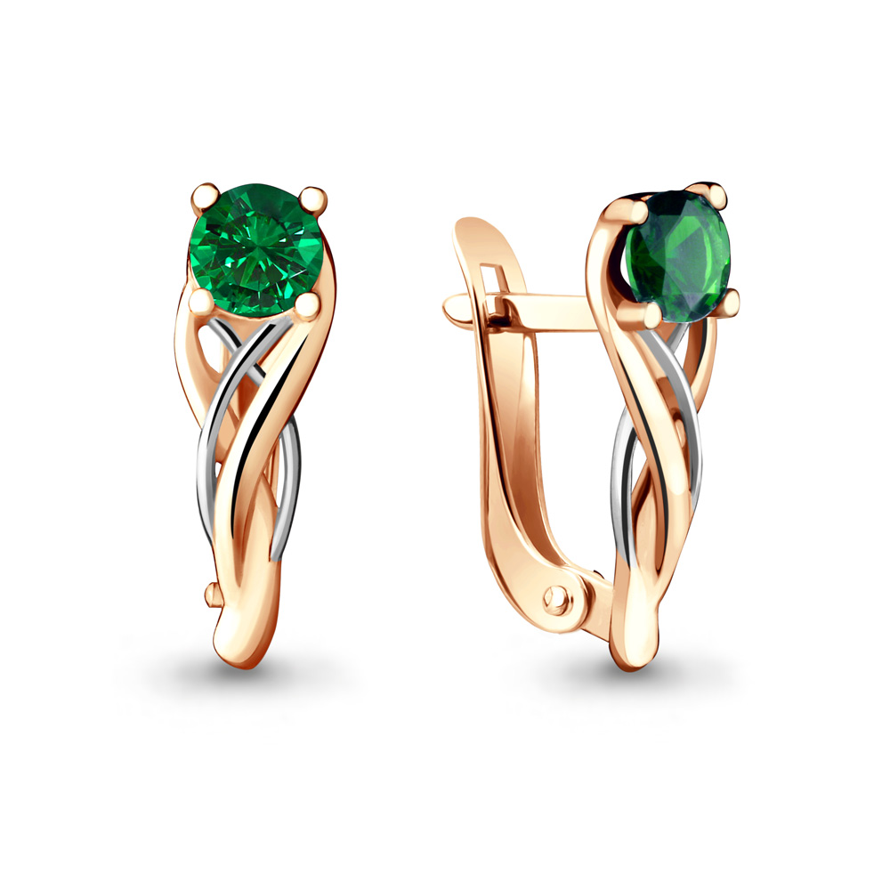 42887П Серьги из Золота с наноизумрудами