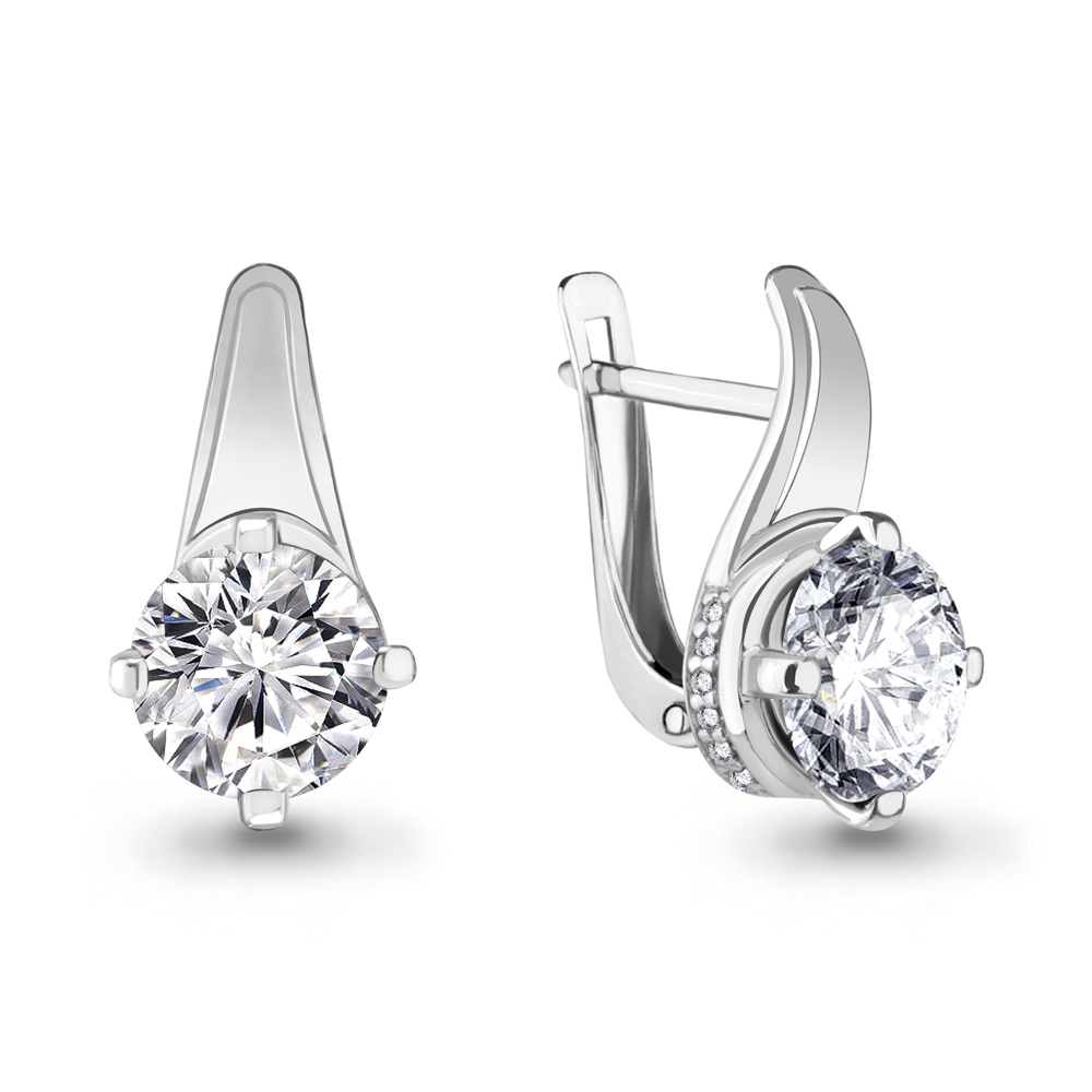 42912А Серьги из Серебра с фианитами