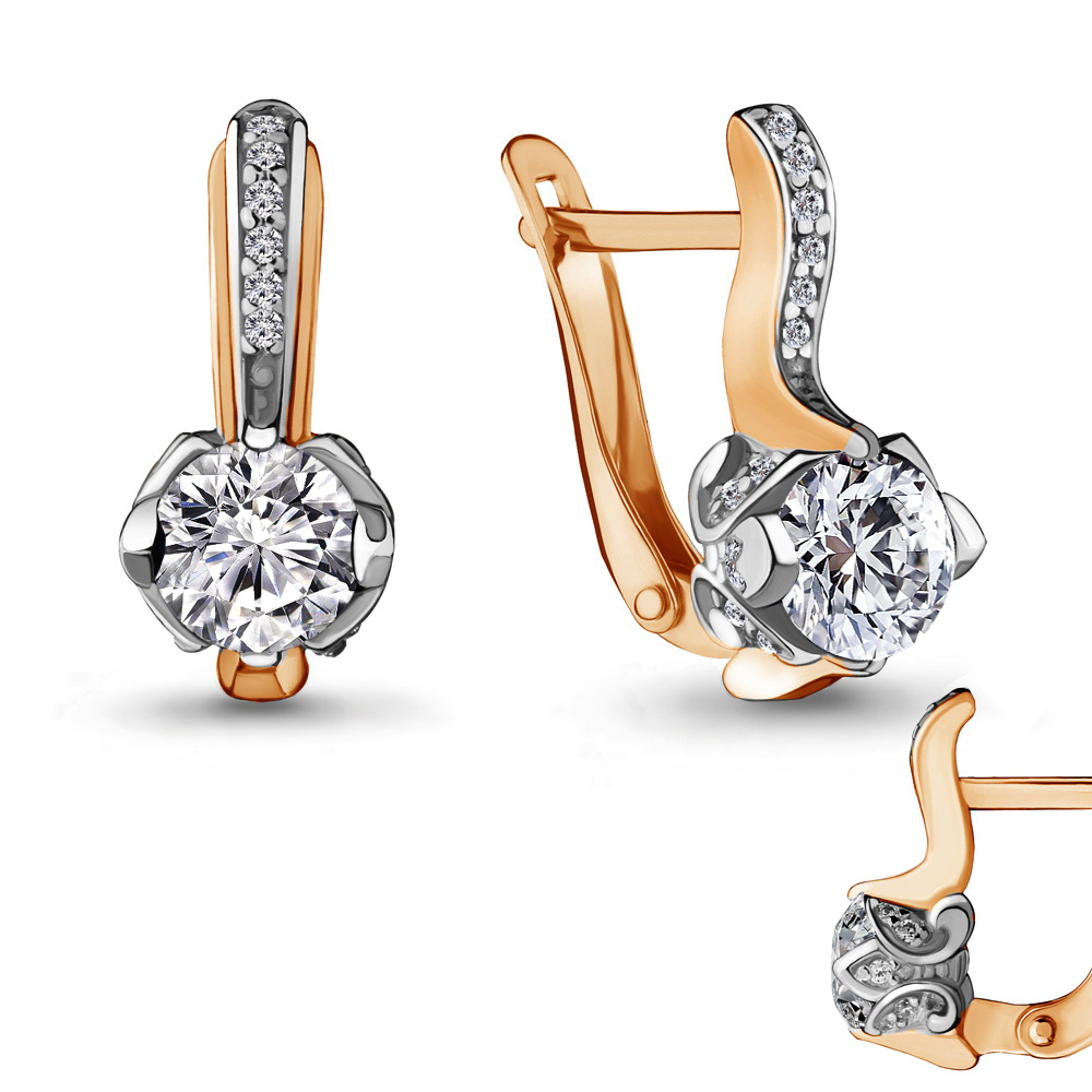 42969А Серьги из Золота с фианитами