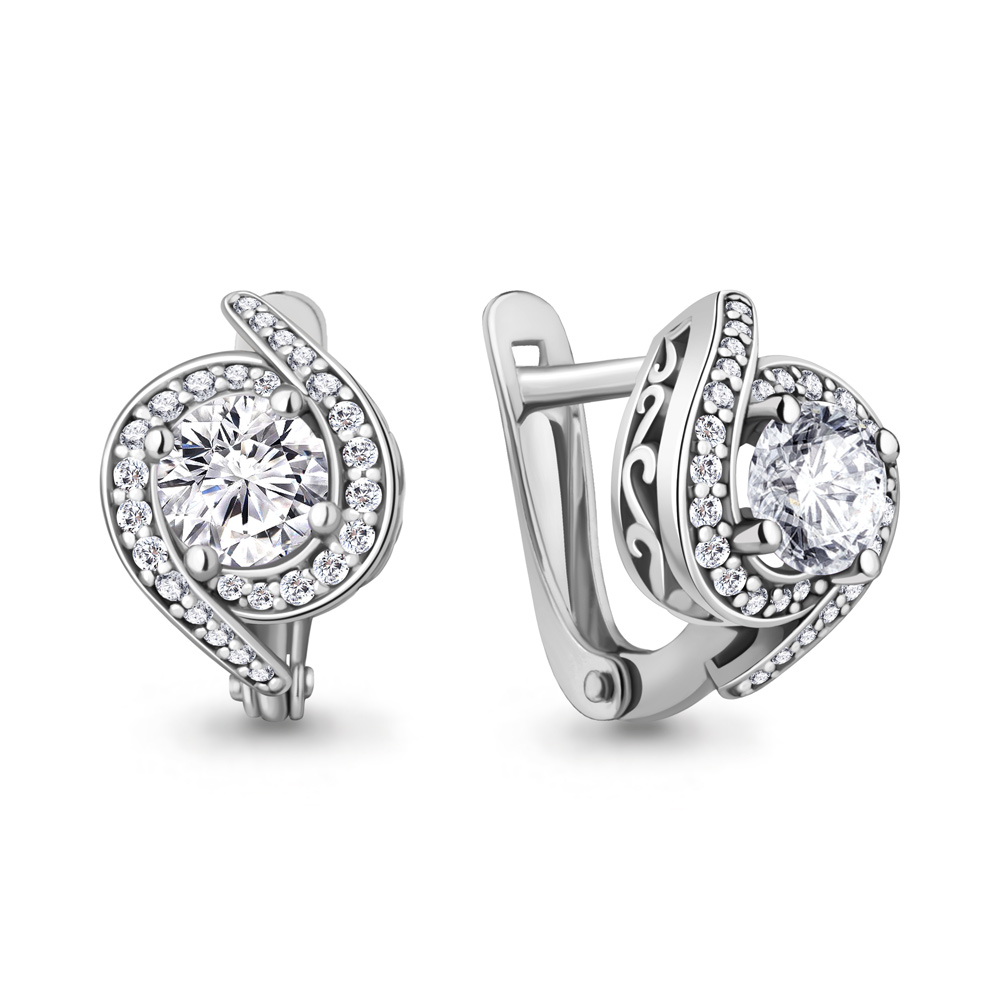 42977А Серьги из Серебра с фианитами