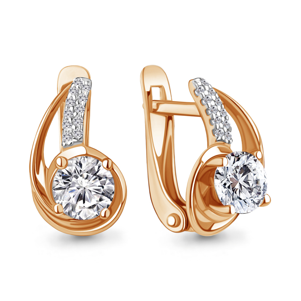 42985А Серьги из Золота с фианитами