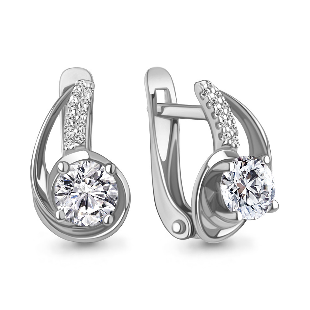 42985А Серьги из Серебра с фианитами