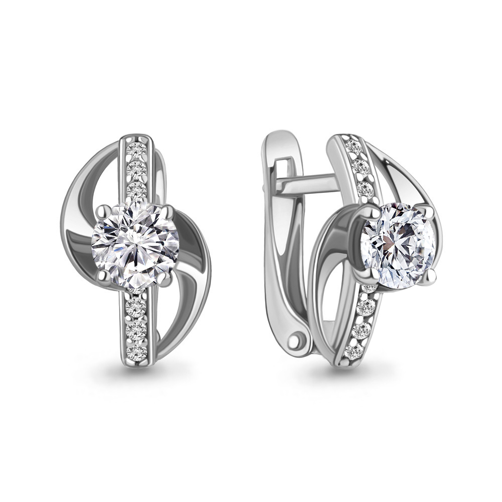 42986А Серьги из Серебра с фианитами