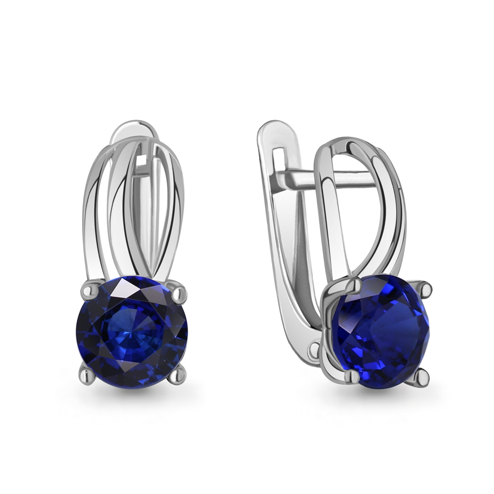 42988Н Серьги из Серебра с наносапфирами