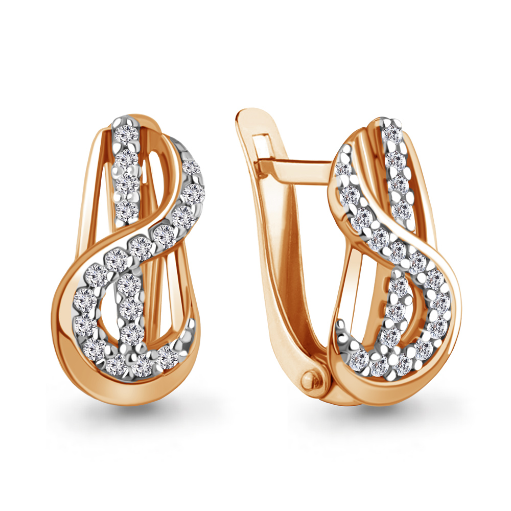 42992А Серьги из Золота с фианитами