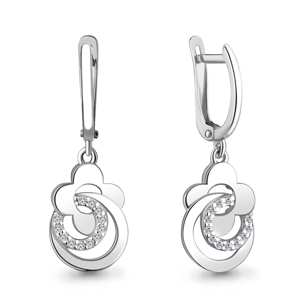 43037А Серьги из Серебра с фианитами