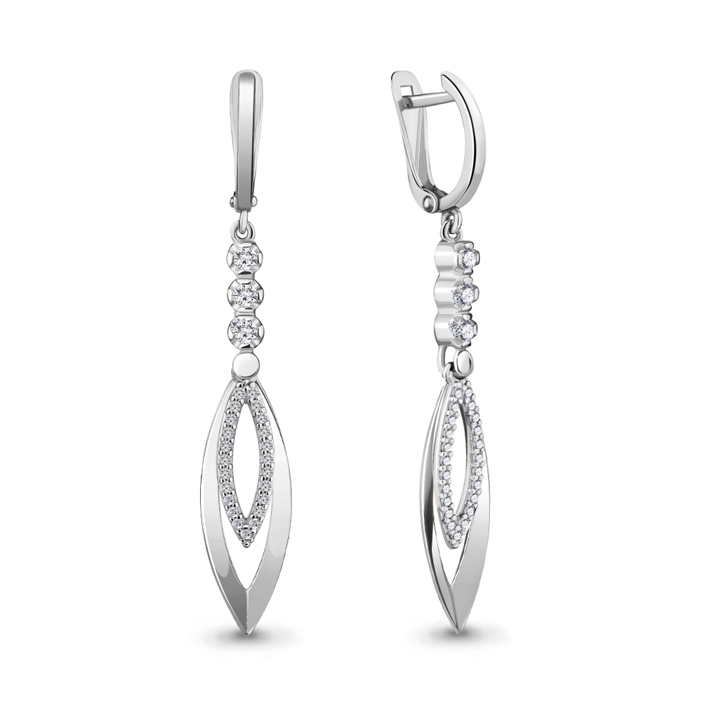 43089А Серьги из Серебра с фианитами