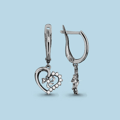 43092А Серьги из Серебра с фианитами