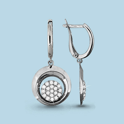 43099А Серьги из Серебра с фианитами