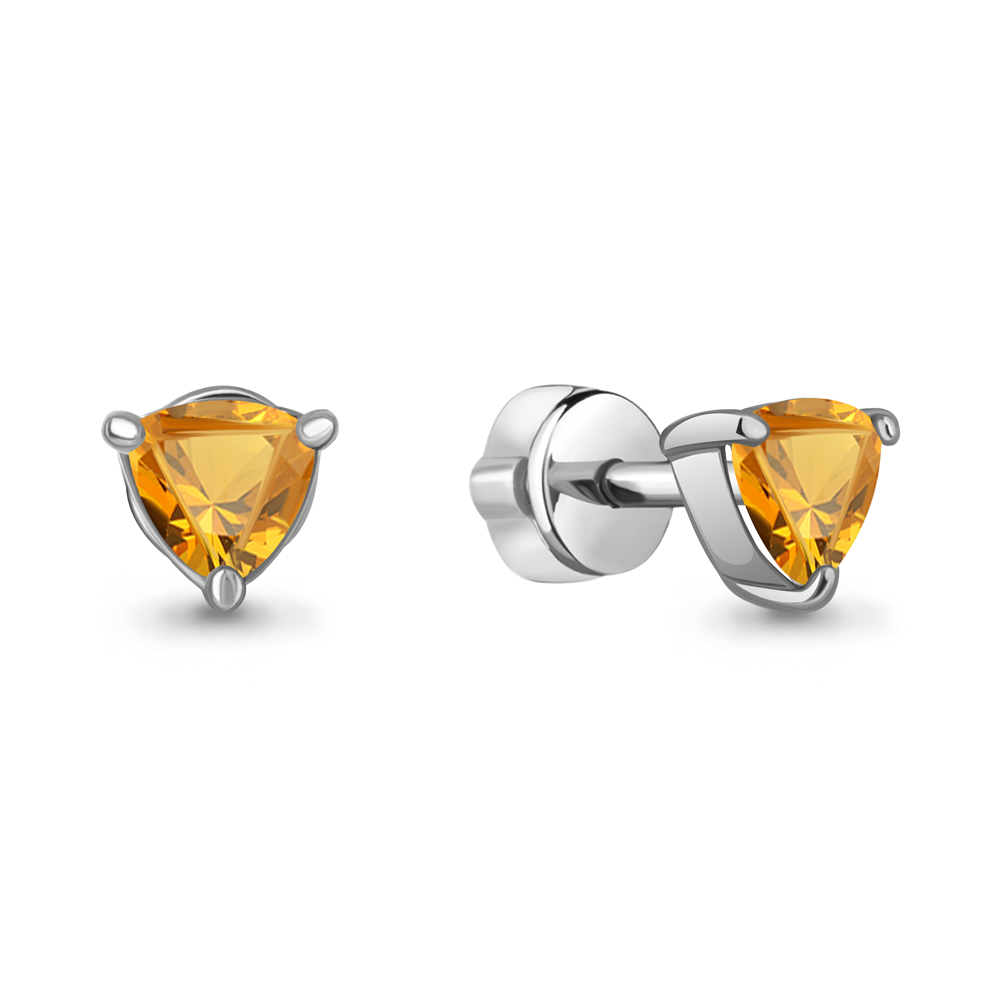 4319806 Серьги из Серебра с цитринами