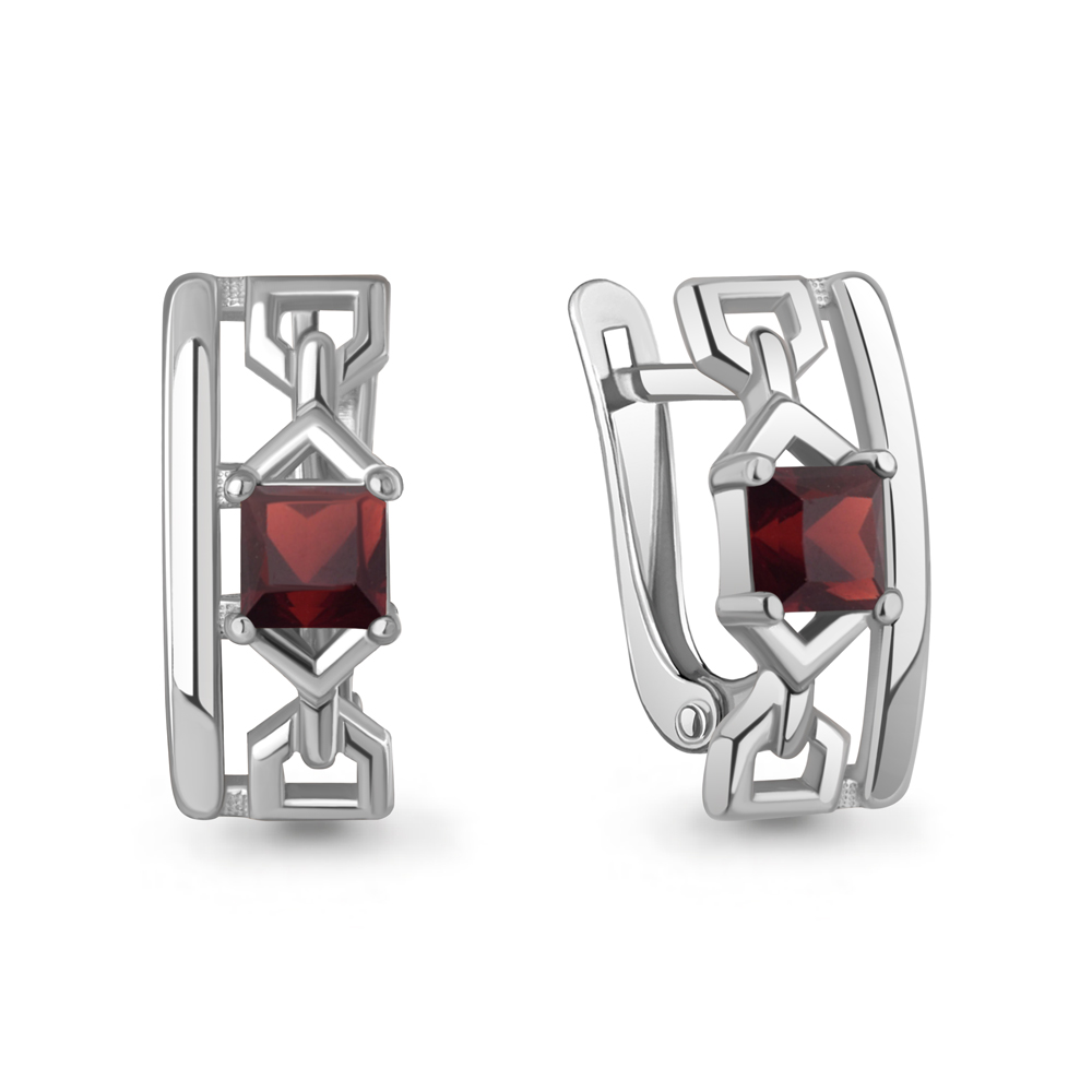 4320503 Серьги из Серебра с гранатами