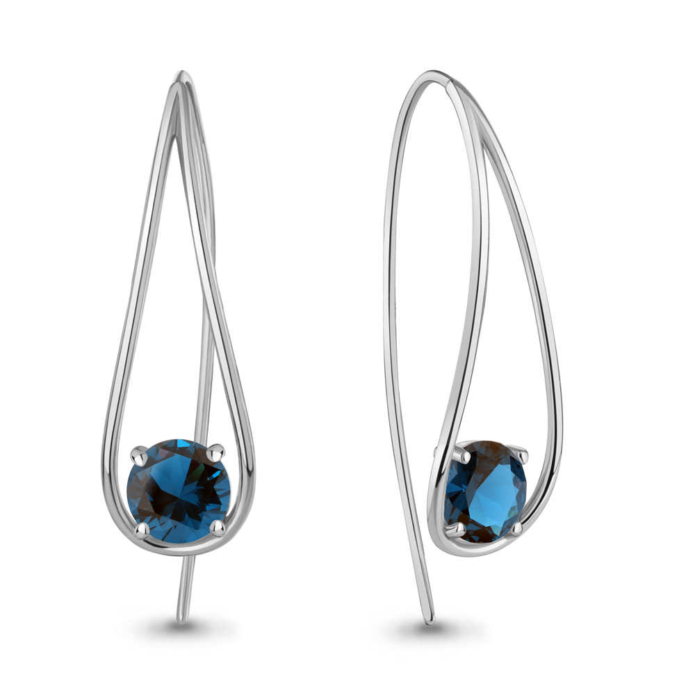 4321693 Серьги из Серебра с нанотопазами лондон