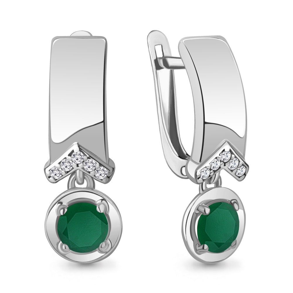 4322009А Серьги из Серебра с агатами, фианитами из коллекции "BUARO"